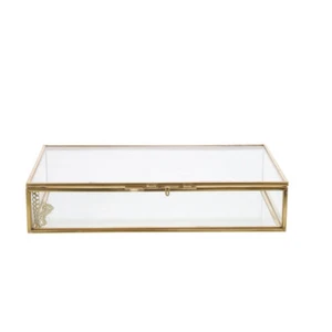 Trinket Container Retro Glass Jewelry Box Case For Jewelry Co-worker - Picture 1 of 12