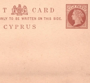 CYPRUS QV Postal Stationery Card Halfpenny Brown Unused {samwells}MA714 - Picture 1 of 12