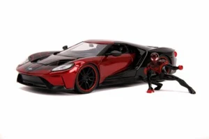 2007 FORD GT WITH MILES MORALES SPIDER MAN FIGURE JADA 31190/4 1/24 DIECAST CAR - Picture 1 of 5