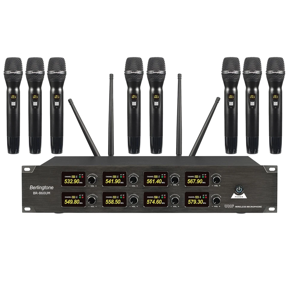 Berlingtone 8-Channel UHF Wireless Microphone System 8 Fixed Frequency Channel - Image 1 of 4