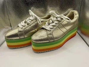 Zapatillas de plataforma volátiles arco iris doradas 7 - Imagen 1 de 6