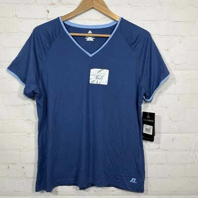 Top Russell Stretch Power para mujer XL azul manga corta atlético capa de lujo nuevo con etiquetas Foto 1 de 4