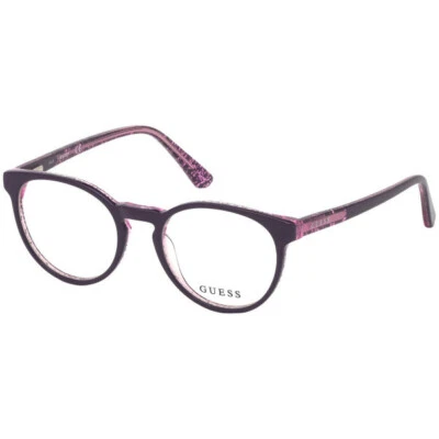 GUESS GU9182 Purple with Glitter 083 Plastic Optical Eyeglasses Frame 46-17-130 - Image 1 of 3