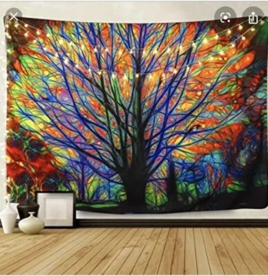 BLEUM CADE Colorful Tree Tapestry Wall Hanging 51x59 - Image 1 of 2