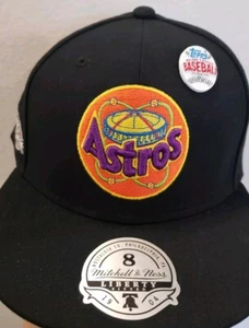 Houston Astros Hat Cap 2022 Topps Chrome Pin Size 8 Black Mitchell & Ness - Picture 1 of 9