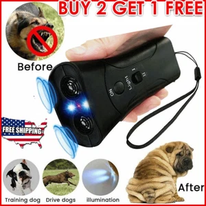 Ultrasonic Anti Dog Barking Repeller Trainer LED Light Gentle Chaser Sonics Stop - Picture 1 of 12
