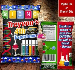 12 unfilled Science birthday chip bags - Picture 1 of 1