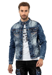 Chaqueta vaquera de motorista para hombre Cipo & Baxx OVERLAND azul CJ279 todas las tallas Nuevo - Imagen 1 de 10