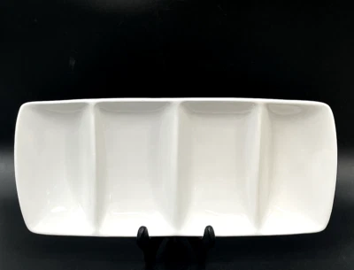 Bandeja para servir dividida blanca Faria & Bento loza Portugal 16,5" Foto 1 de 3