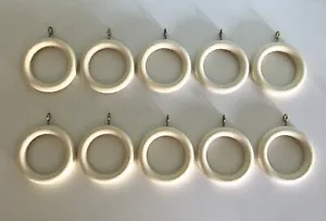 Wooden Curtain Rings Cream Coloured - Picture 1 of 1