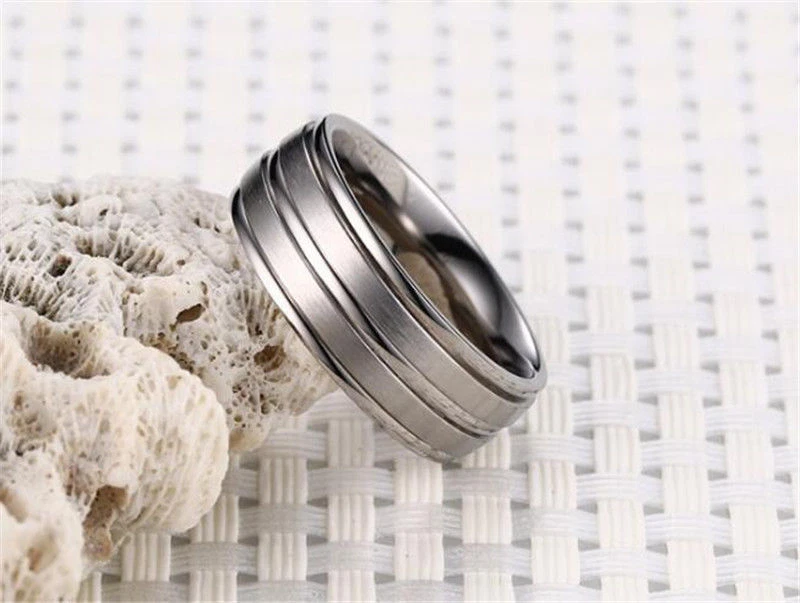 US SELLER Stainless Steel SIZE 7 Titanium Silver CLASSICAL Band Ring Wedding  - Image 1 of 1