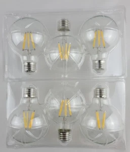Dimmable G25 LED Edison Light Bulbs 7W 60W 4000K E26 Globe Bulbs 800LM-6-Pack - Picture 1 of 6