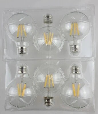  Dimmable G25 LED Edison Light Bulbs 7W 60W 4000K  E26 Globe Bulbs 800LM-6-Pack  - Image 1 of 4