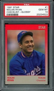 1991 Star Ryan Baseball #1 Nolan Ryan Checklist Glossy PSA 10