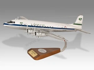 Douglas DC-6B LADECO Solid Kiln Dried Mahogany Wood Handcrafted Display Model - Picture 1 of 13
