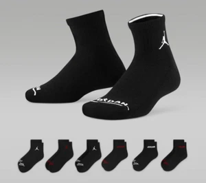 Jordan Cushioned Ankle Socks - BJ0342 023 - 6 Pair - 5Y - 7Y / Women's: 6.5-8.5 - Picture 1 of 11