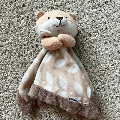 Manta de seguridad para bebé Carters marrón zorro felpa suave Lovey bronceado hoja cómoda (1) Foto 1 de 4