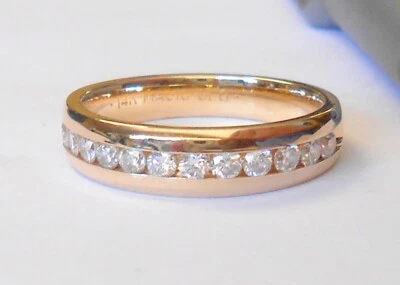 Anillo Banda Oro 14k Unisex Conjunto de Canal 12 Diamantes Kay Jewelers Magic Glo Talla 7.25 Foto 1 de 4