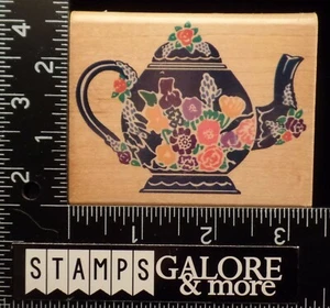 Rubber Stampede Rubber Stamps Z473-F POSH TEA POT GARDEN FLOWERS #1374 - Imagen 1 de 2