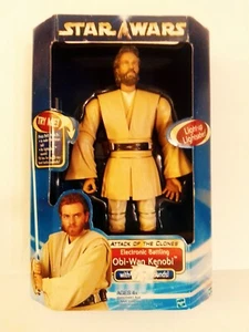 Star Wars AOTC Electronic Battling Obi-Wan Kenobi 12" Action Figure MIB - Picture 1 of 2