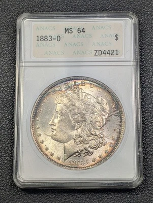 Dólar de plata O Morgan 1883 - ¡Anacs MS64 jabonera antigua! - ¡Envío gratis! Foto 1 de 4