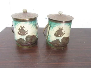 VINTAGE PIRATEN KEKSDOSEN, FÄSSER, BEHÄLTER, 2 EIN PASSENDES PAAR - Bild 1 von 13