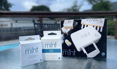 Lot Silhouette Mint Custom Stamp Maker w Stamp Kits- 2 15x15mm Kits NEW OPEN BOX - Image 1 of 4