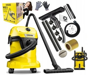 KARCHER WD3 BEUTELLOSER STAUBSAUGER 1400W 17L TROCKEN/NASS GEBLÄSE 4M KOMPAKT - Bild 1 von 12