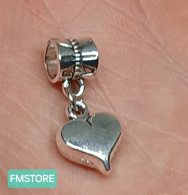 Charm Ciondolo Per Bracciale Cuore I Love You in Acciaio Tono Argento Silver  - Immagine 1 di 2