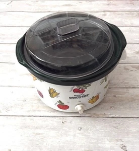Rival Crockpot Steingut Schongarer Vintage #3755 Gemüse Design Topf - Bild 1 von 3