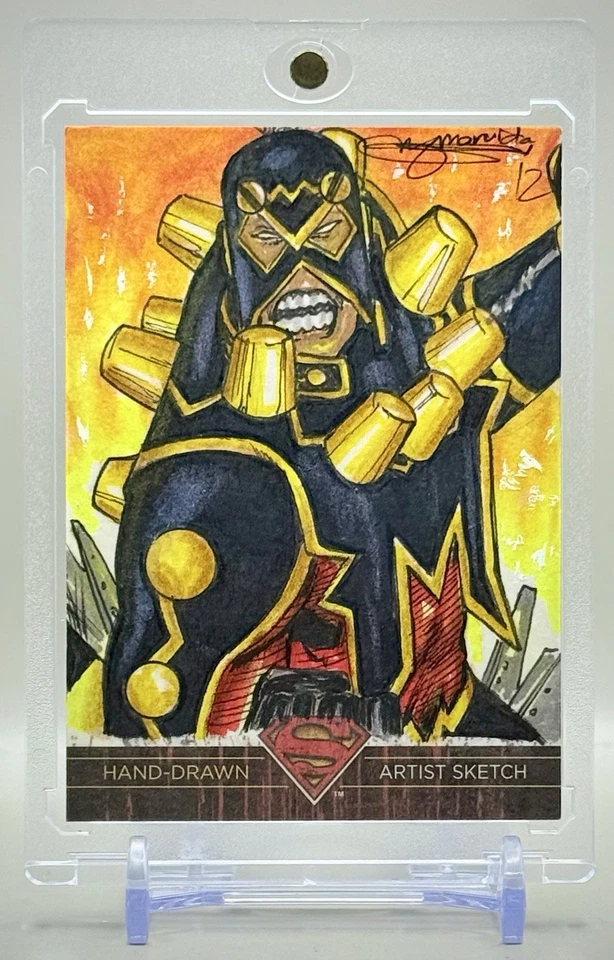 2012 DC Superman THE LEGEND Mark Marvida Hand-Drawn & Signed 1/1 Sketch Card - Image 1 of 3