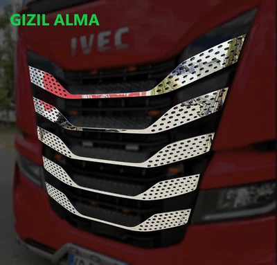 IVECO S-WAY Parrilla delantera cubierta cromada embellecedores acero inoxidable 10 un. Foto 1 de 2