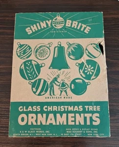 VTG Shiny & Brite Christmas Ball Ornaments 50s, MCM, 2" Red & Gold, Dots, Swirls - Picture 1 of 9