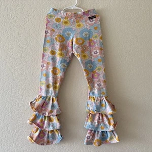 Matilda Jane Really Retro Bennys Ruffle Pants Girls Size 10 Floral - Picture 1 of 12