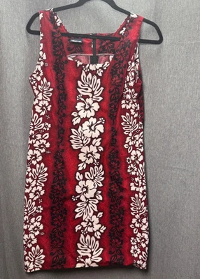 Vestido Hawaiano Royal Creations Para Mujer XL Rojo Hibisco Floral Algodón De Colección Y2K Foto 1 de 4