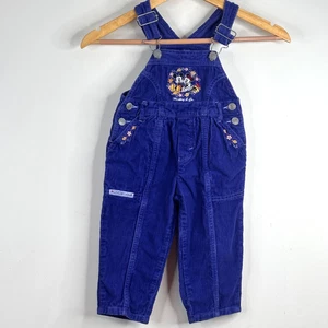 Vintage Mickey & Co Purple Corduroy Overalls Embroidered 2T Minnie 90s Disney - Picture 1 of 8