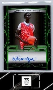 2023 Leaf Trinity #CA-AD1 Adrame Diongue Clear Auto Holo Green 1/1 - Picture 1 of 2