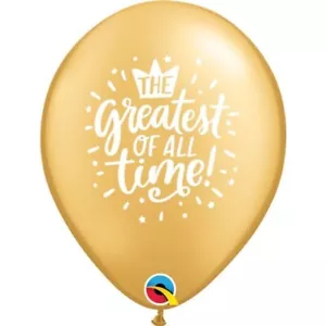 11" ¡El más grande de todos los tiempos! Globos de látex impresos - CABRA - Dorado - Qualatex - 25ct - Imagen 1 de 1