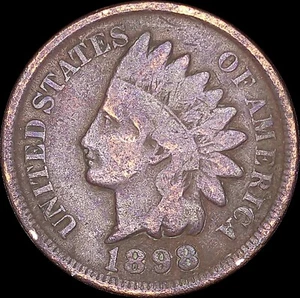 1898 1C Indian Head Cent Ungraded Circulated BN - Picture 1 of 2