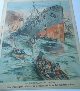 1906 Naufrage du Sirio les passagers affolés Illustration Gravure - Picture 1 of 1