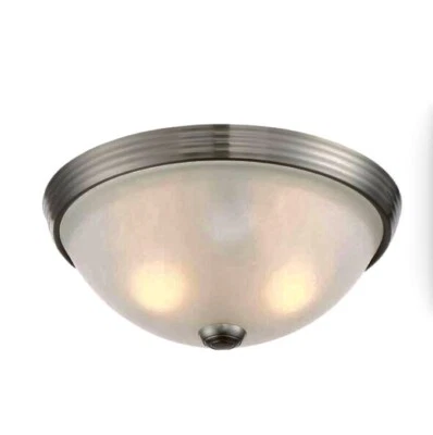 "Luz de techo Savoy House 2 luces montaje empotrado 11"" níquel cepillado y vidrio grabado" Foto 1 de 3