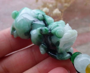 Certified Green Burma Natural A Jade jadeite Pendant Dragon Pi Xiu 风水貔貅 599019 - Picture 1 of 8