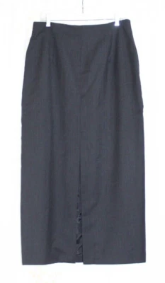 Maxi Falda Lápiz Herman Geist Gris Lana Worsted 18.5" Abertura Frontal Para Mujer M/L Foto 1 de 4