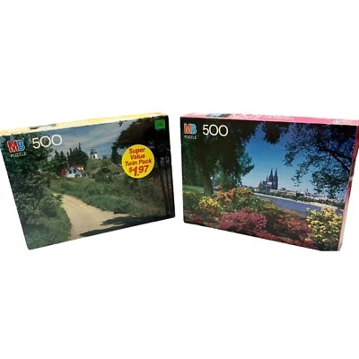 Винтажные пазлы Milton Bradley Owls Head Lighthouse ME Rhine River одеколон Германия - Изображение 1 из 4