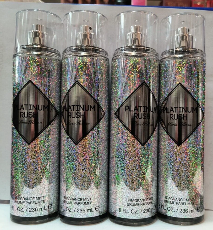 2 Platinum Rush Paris Hilton Fragrance Mist 8 FL Oz Each - GW 2556u
