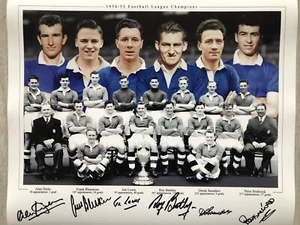 Chelsea Signed Team Line Up Photograph 1854/54 Football League Champions - Bild 1 von 1