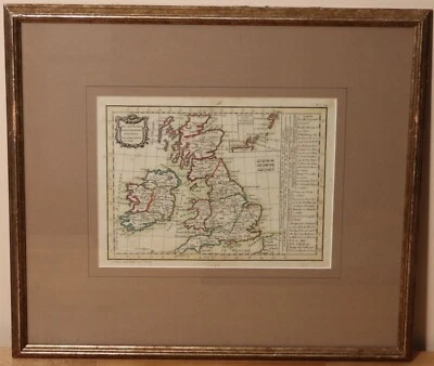 1780 Kingdoms of England Scotland & Ireland antique map by Bonne/Lattre - framed - Image 1 of 3