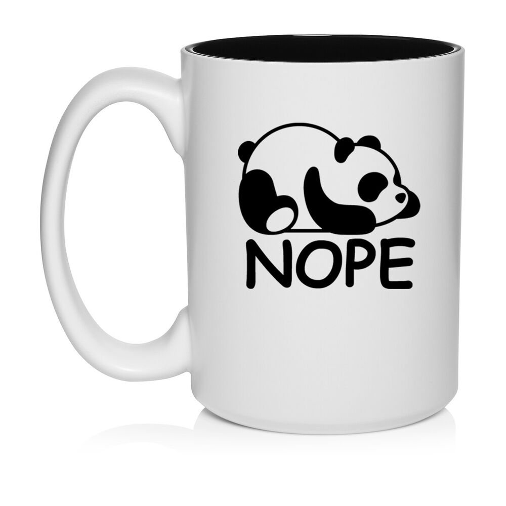Ceramic Coffee Mug Cup Panda Nope Funny