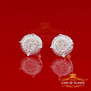 10K Real Yellow Gold with 0.10 CT Diamond Round Stud Earring For Women And Men - Picture 1 of 12