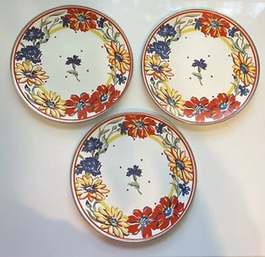 Neiman Marcus Floral Enamel Metal Plates - Picture 1 of 2